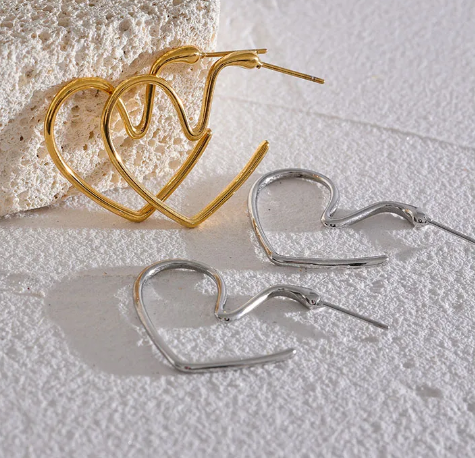 Heart Thin Minimalist Earrings